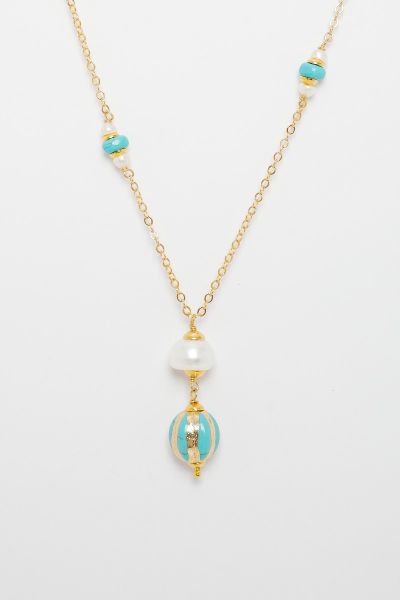 collier perle turquoise